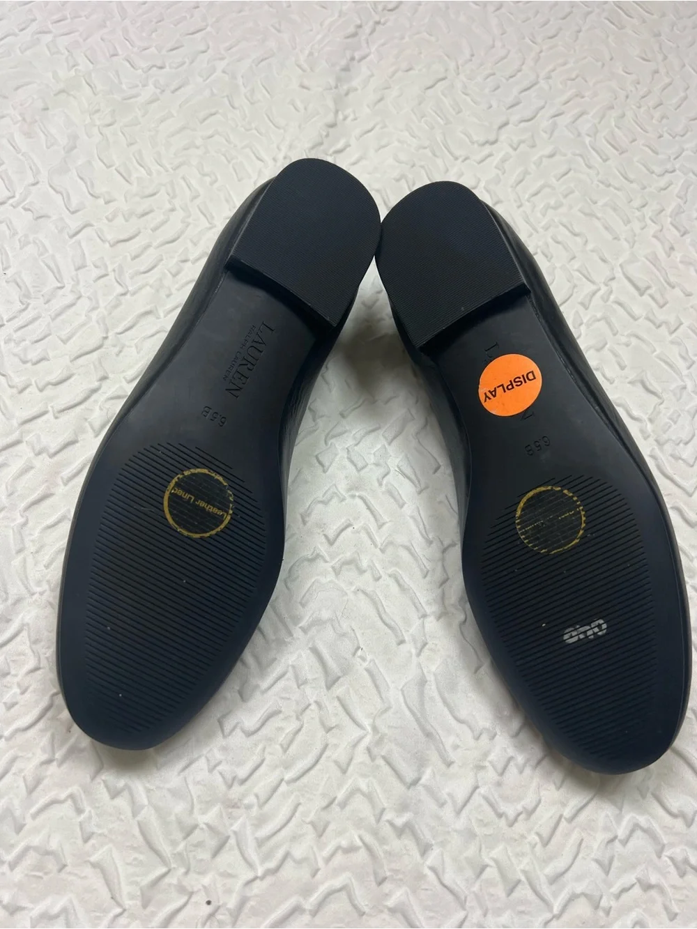 Lauren Ralph Lauren Leather Ballet Flat Black Round-Toe Women's 6.5